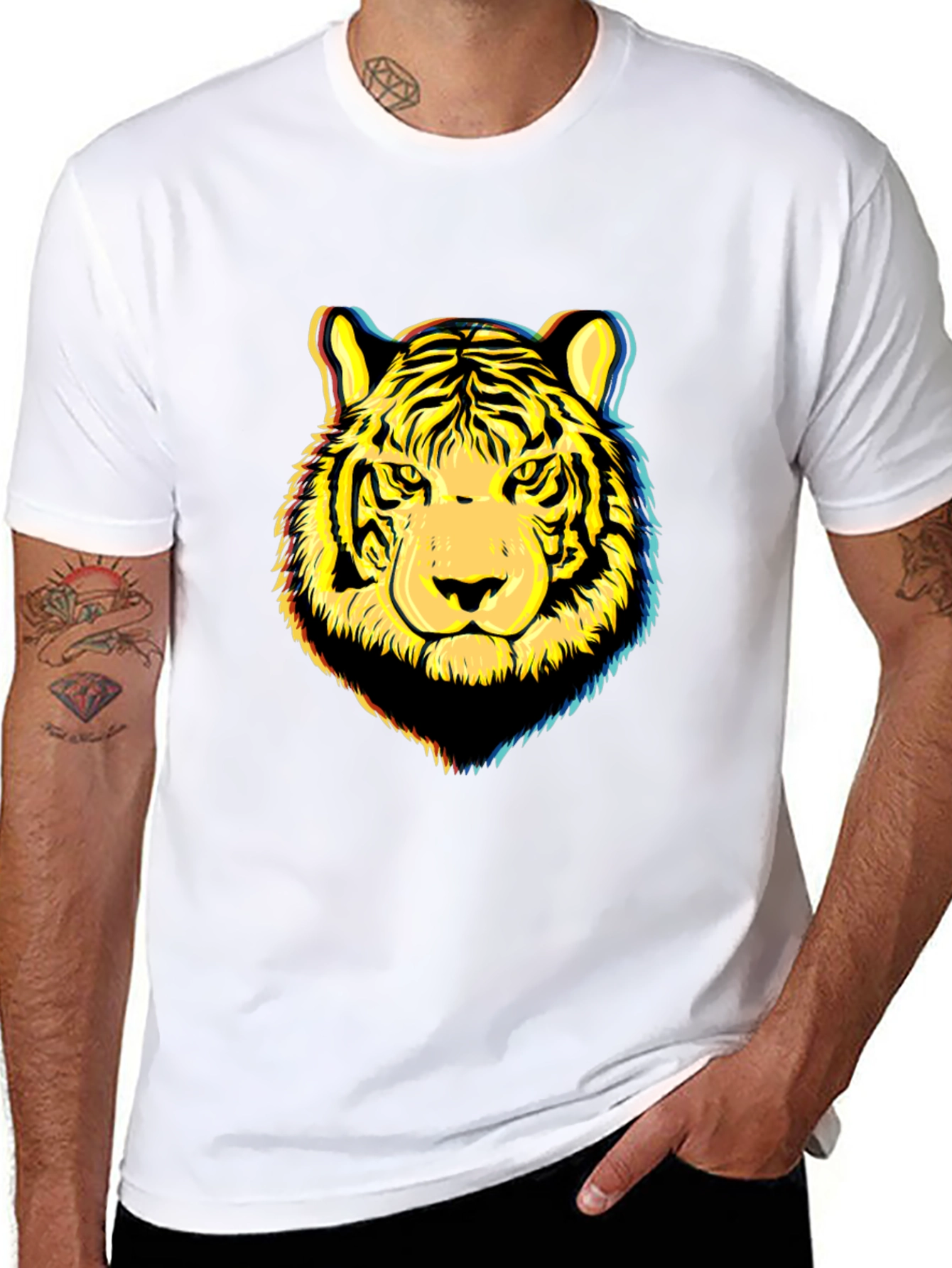 Tiger Graphic Print Black T-Shirt