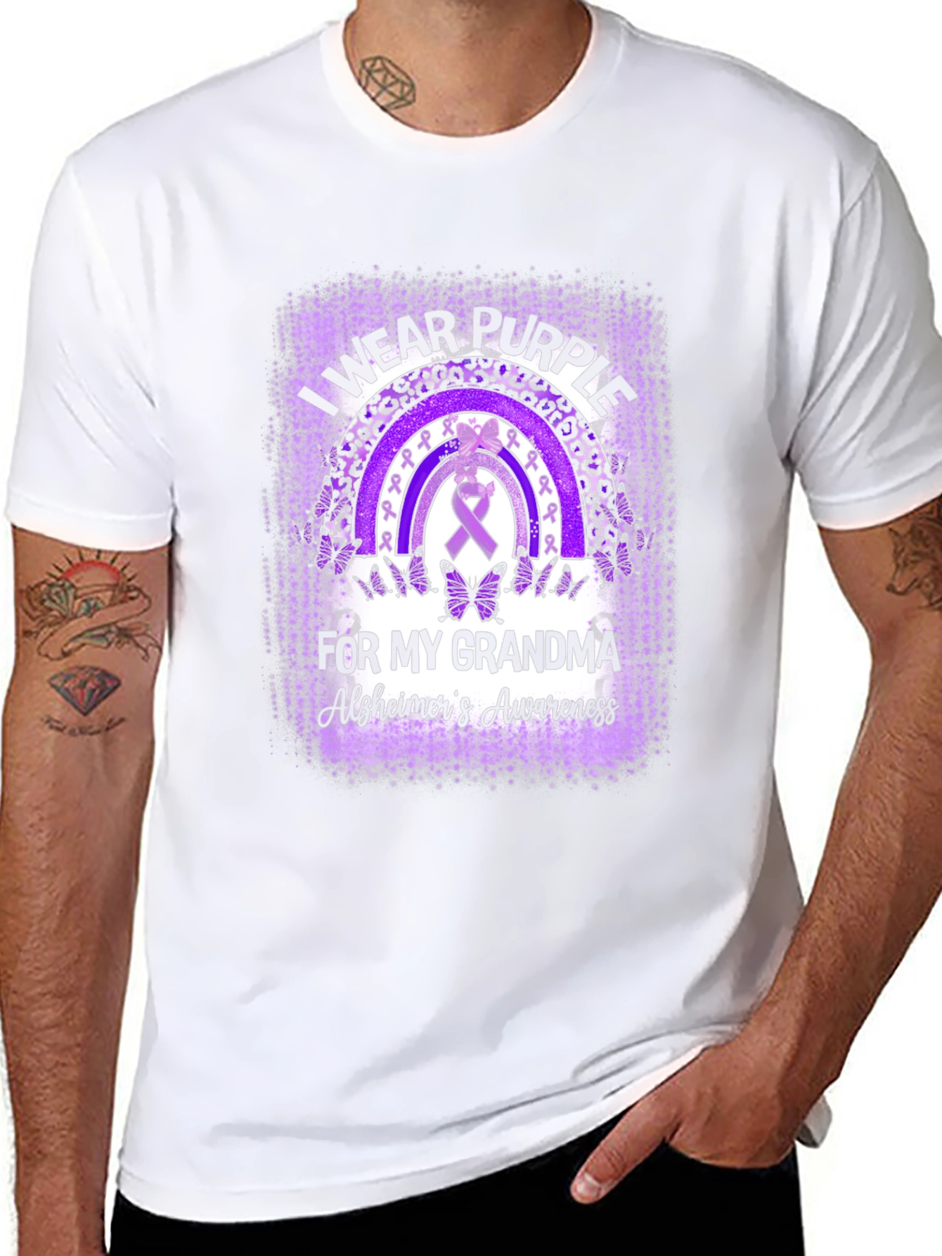 Purple Alzheimers Awareness Grandma T-Shirt