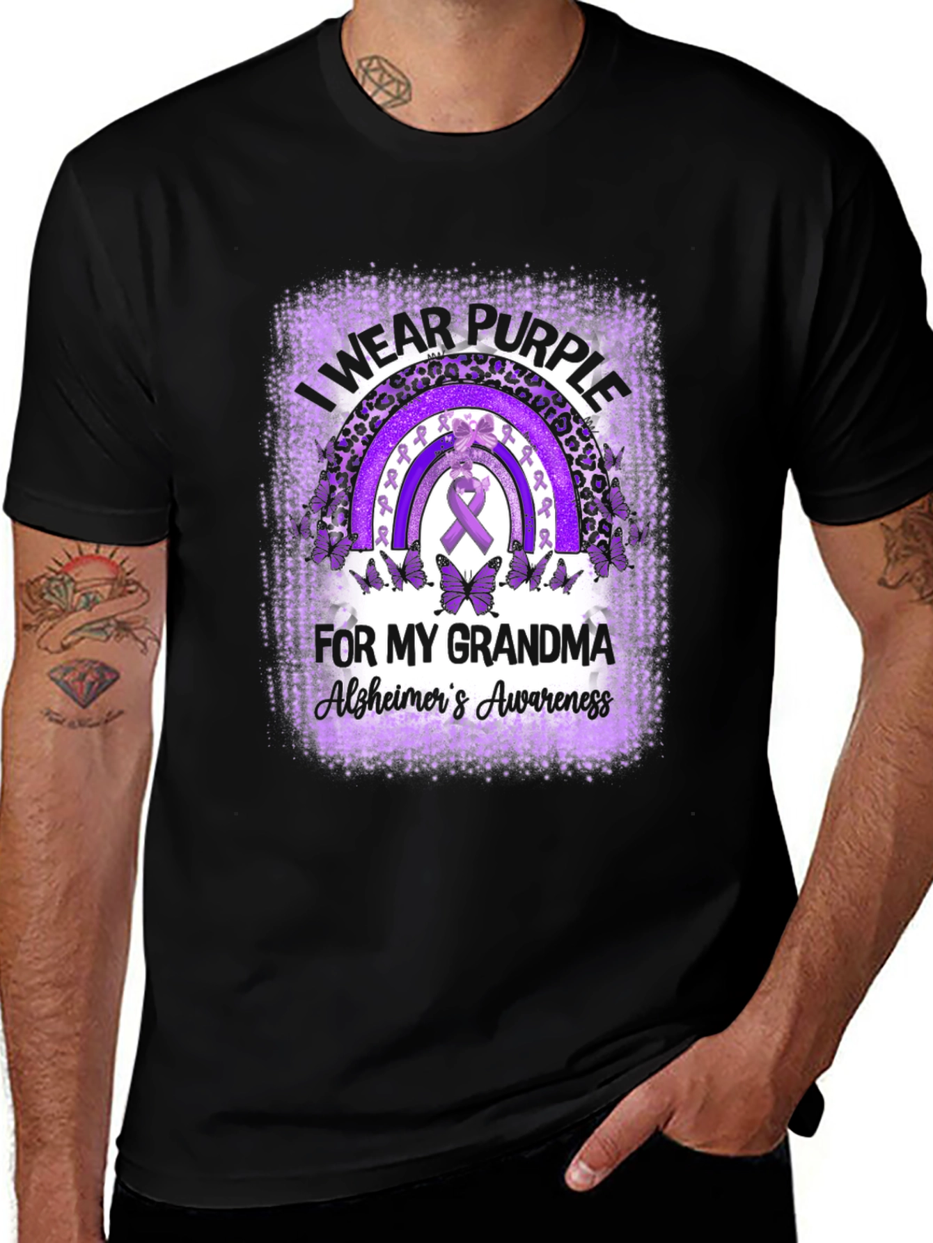 Purple Alzheimers Awareness Grandma T-Shirt