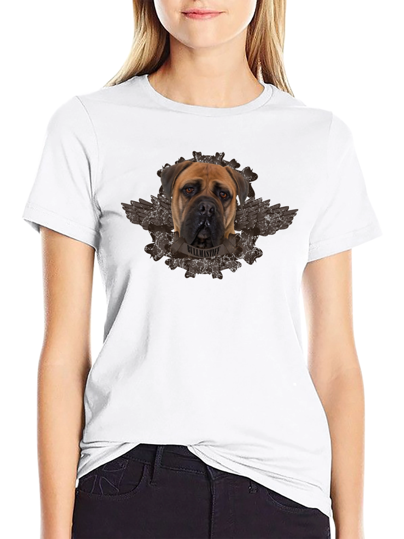 Bullmastiff Dog Graphic Black T-Shirt