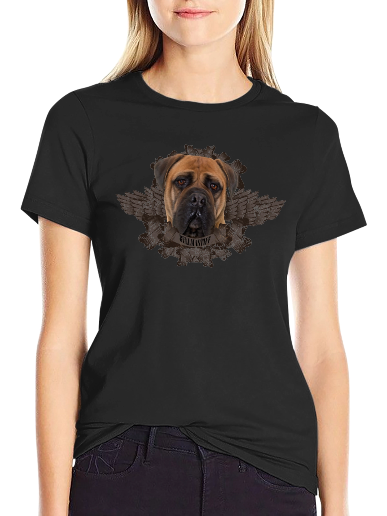Bullmastiff Dog Graphic Black T-Shirt