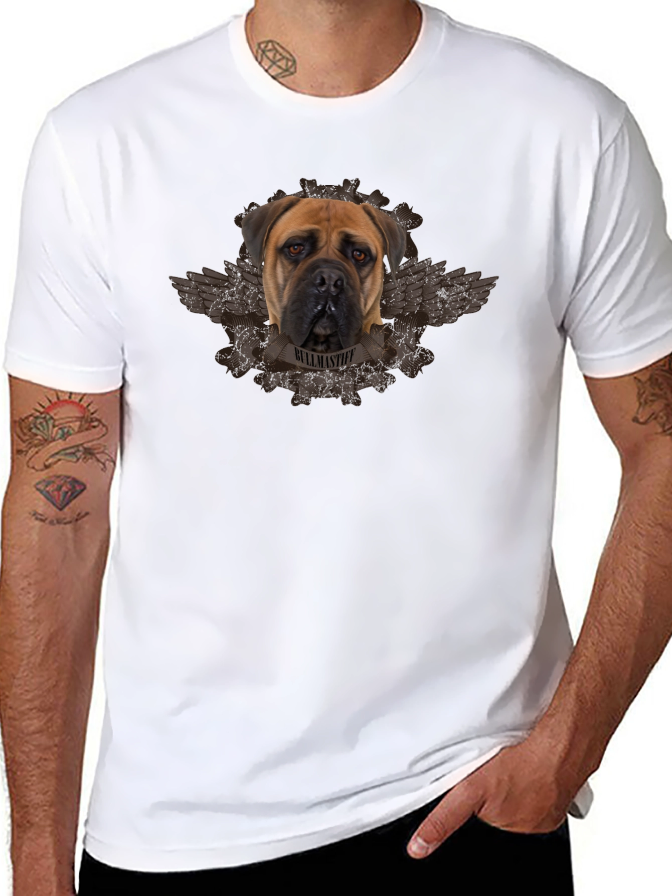 Bullmastiff Dog Graphic Black T-Shirt