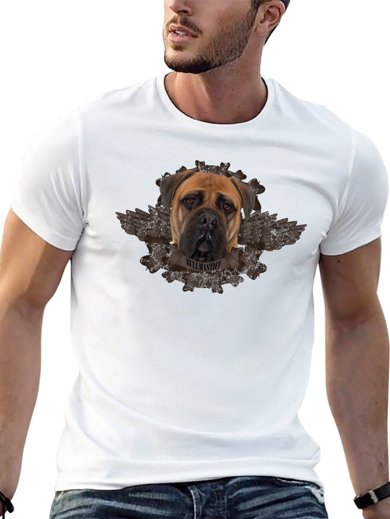 Bullmastiff Dog Graphic Black T-Shirt