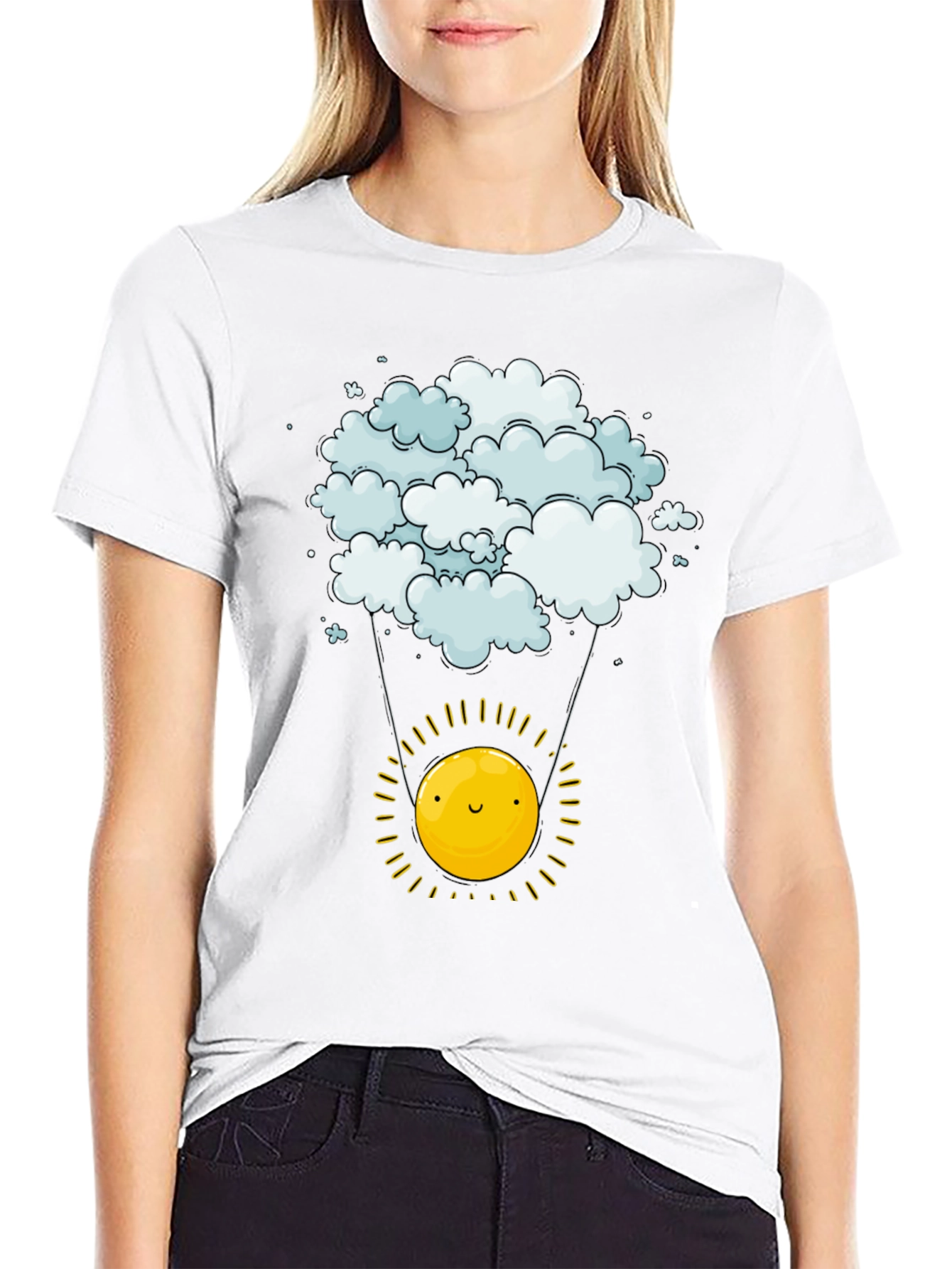 Cloud & Sun Graphic Tee - Happy Weather Shirt
