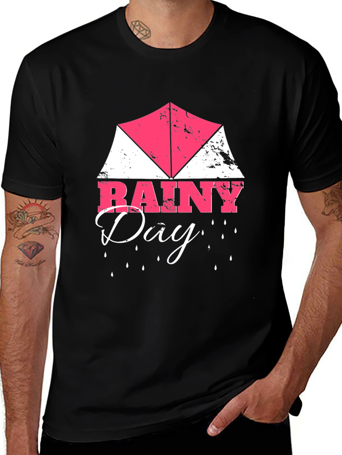 Rainy Day Graphic Tee | Mens Black T-Shirt