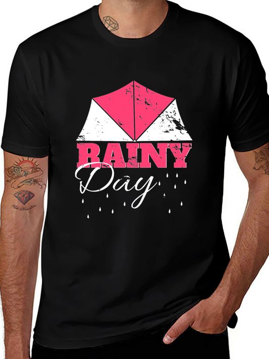 Rainy Day Graphic Tee | Mens Black T-Shirt