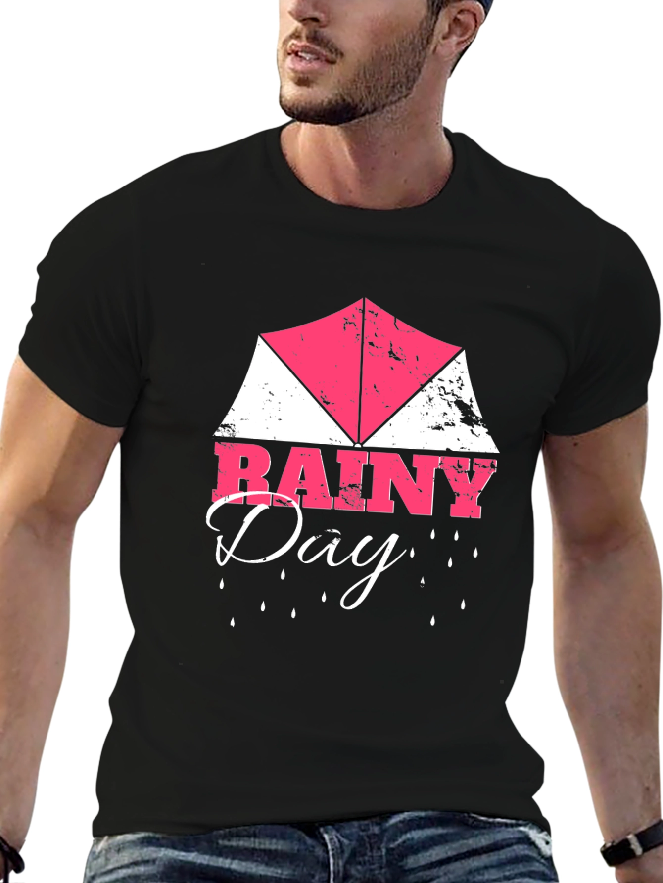 Rainy Day Graphic Tee | Mens Black T-Shirt