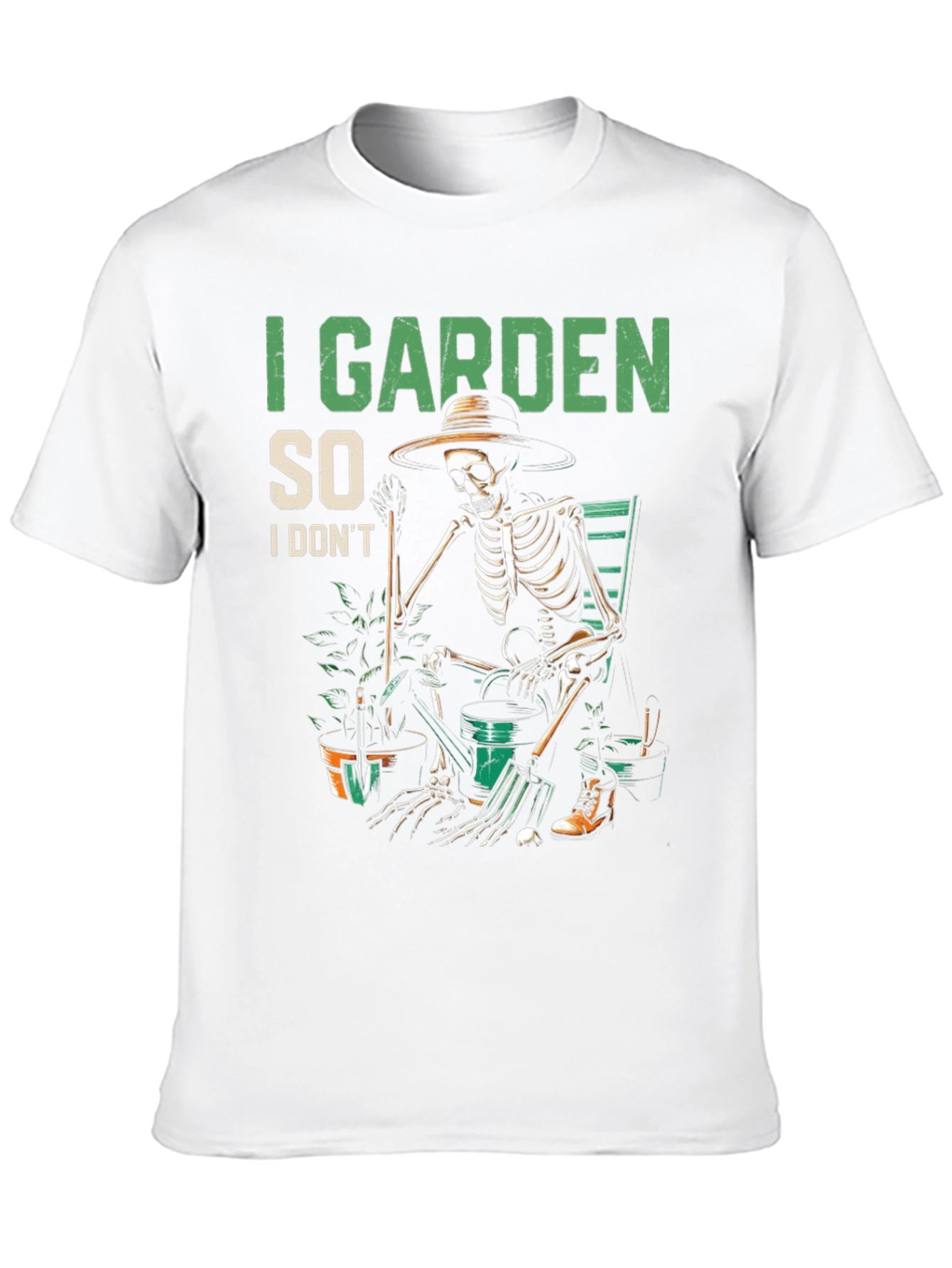I Garden So I Dont Kill People Skeleton T-Shirt
