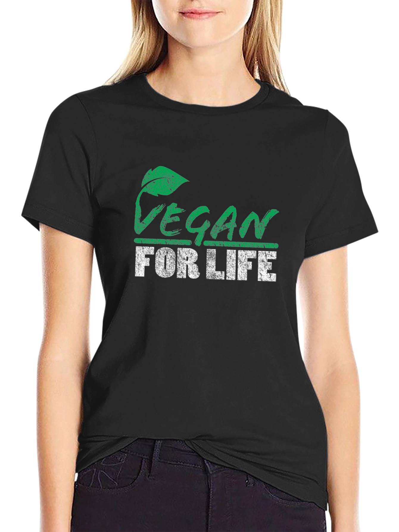Vegan for Life Graphic Tee - Black