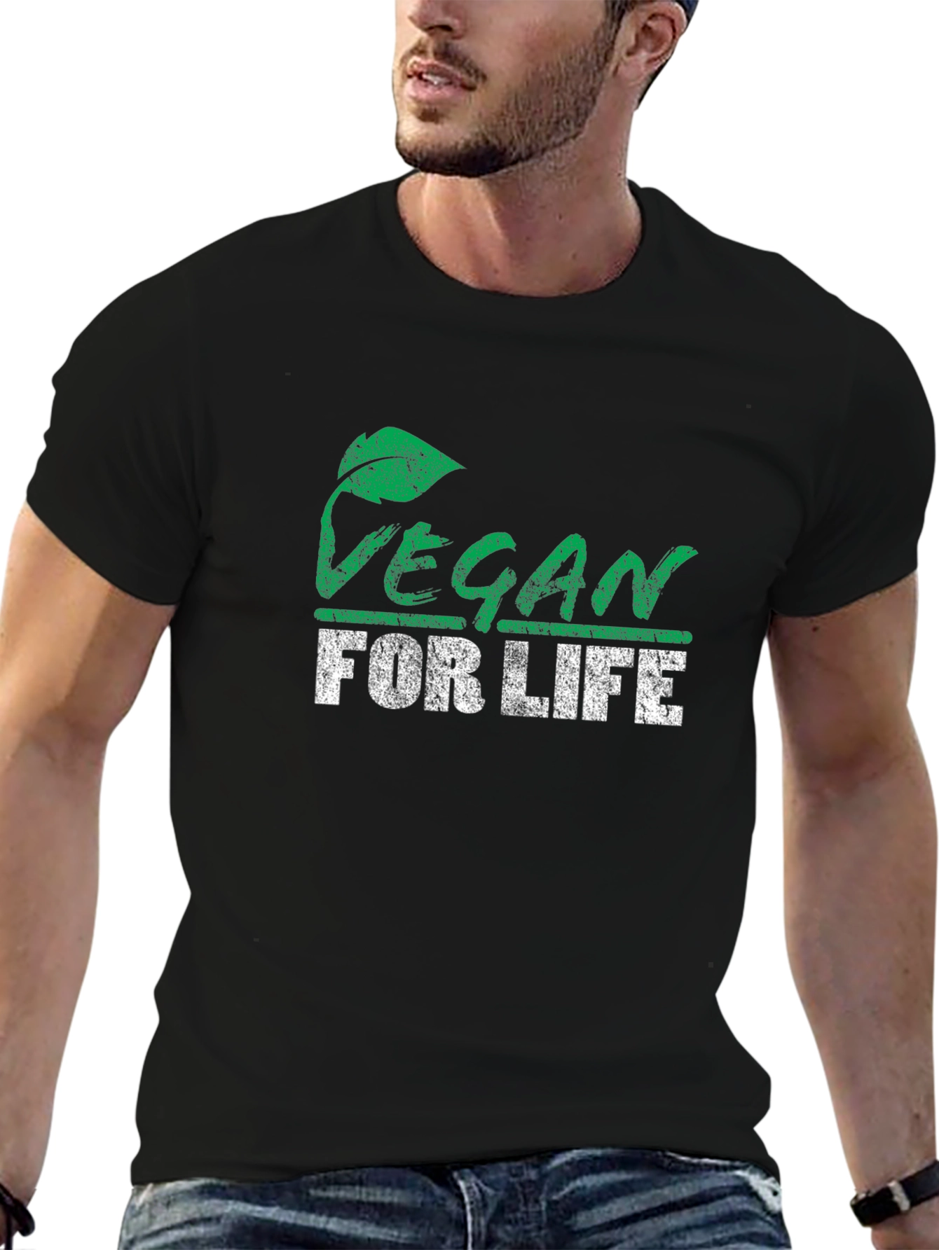 Vegan for Life Graphic Tee - Black