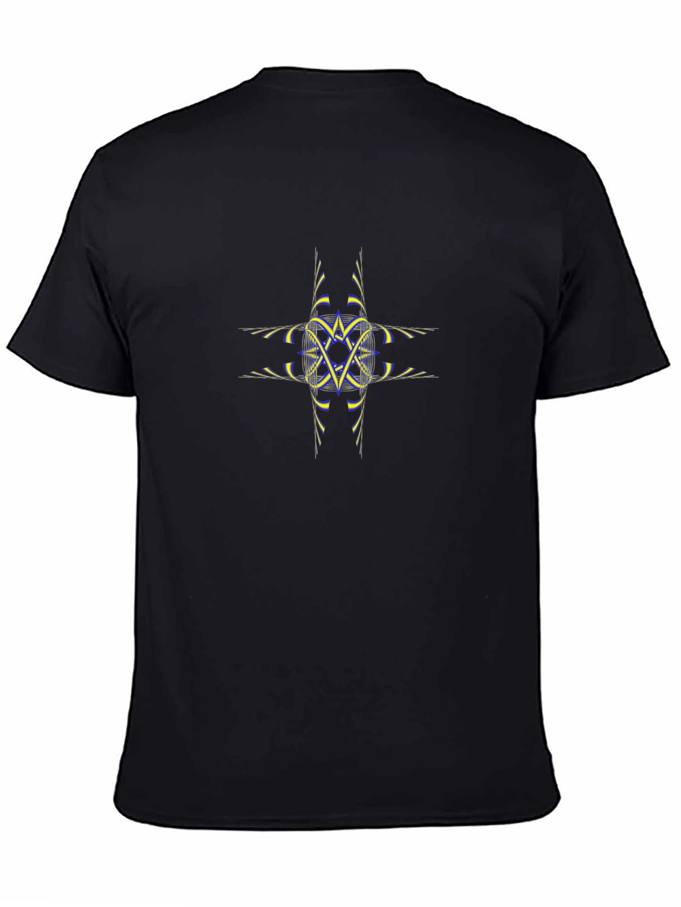 Abstract Star Graphic Tee - Black Cotton Shirt