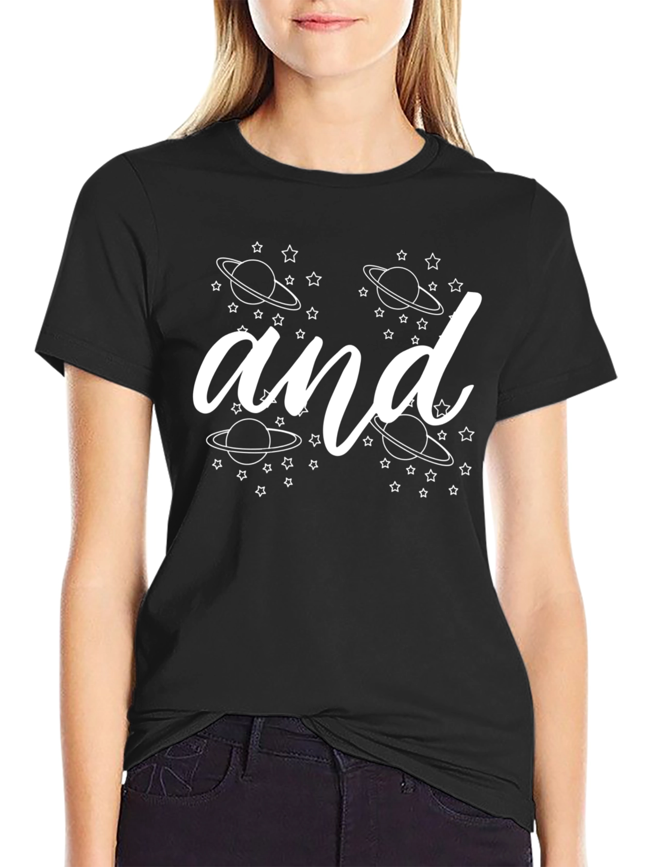 Planets and Stars Graphic Tee - Black