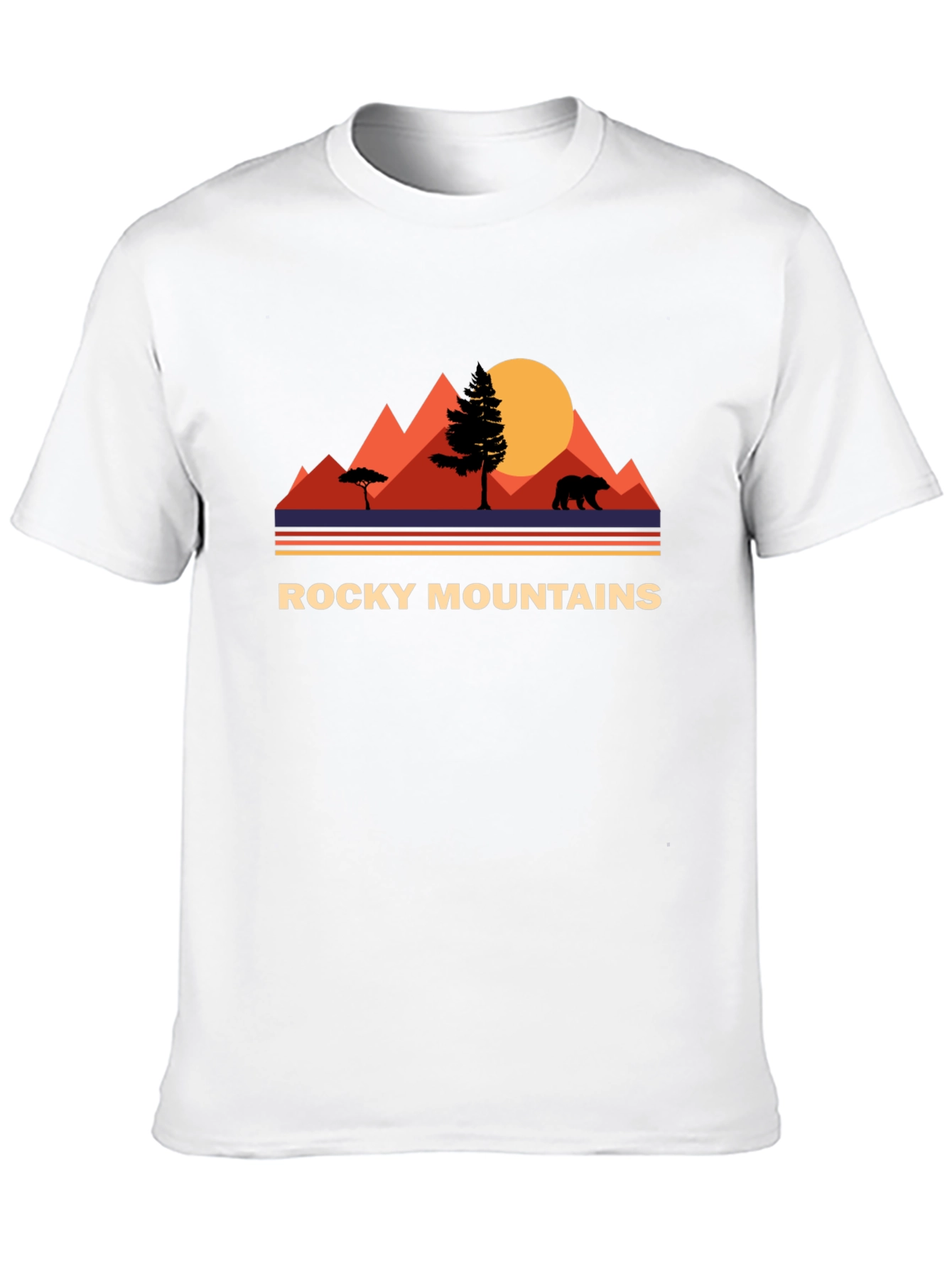 Rocky Mountains Bear Graphic Tee - Nature Adventure Shirt