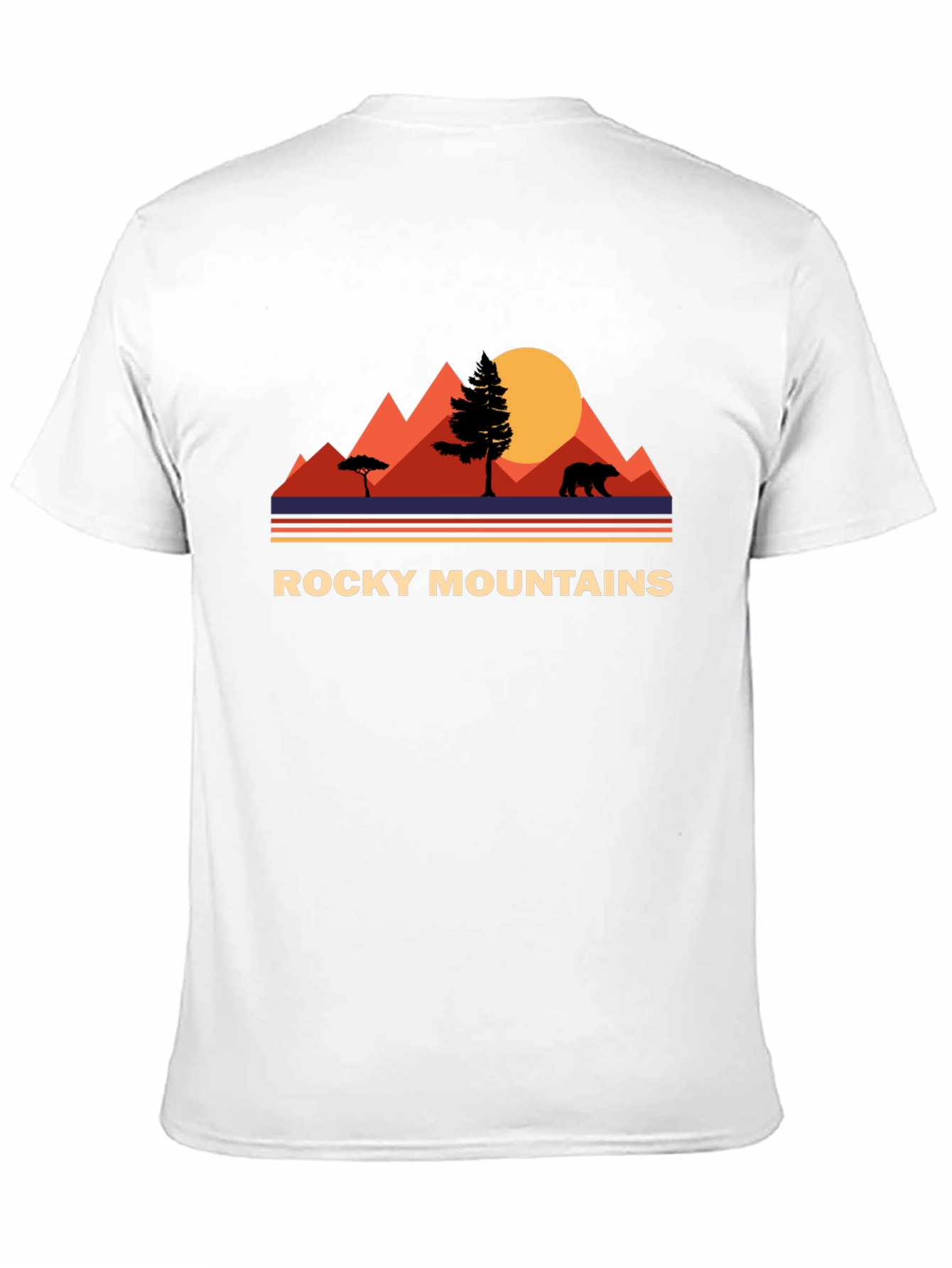 Rocky Mountains Bear Graphic Tee - Nature Adventure Shirt