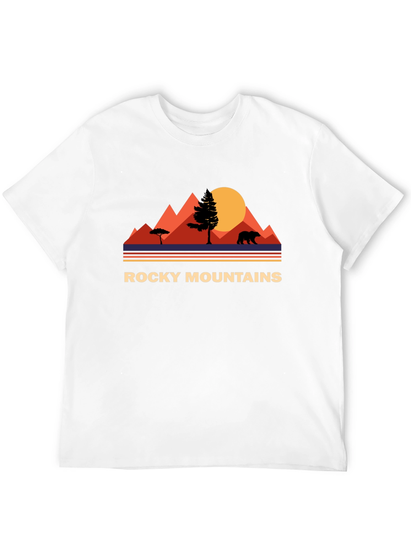 Rocky Mountains Bear Graphic Tee - Nature Adventure Shirt
