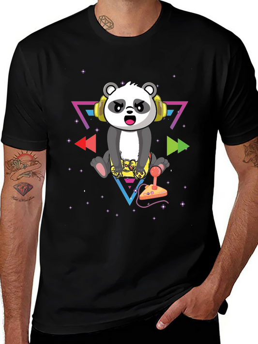 Gamer Panda Graphic T-Shirt