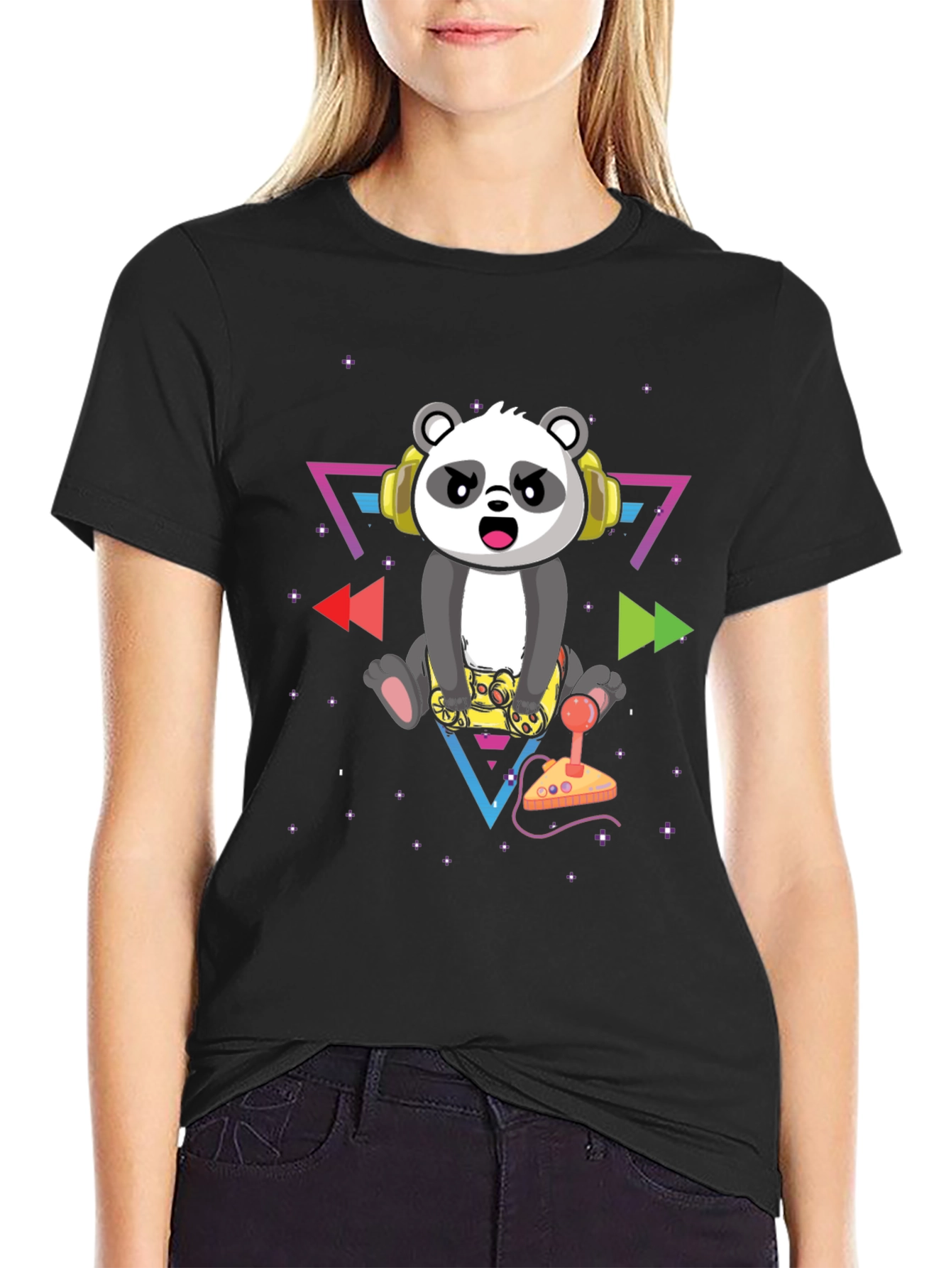 Gamer Panda Graphic T-Shirt