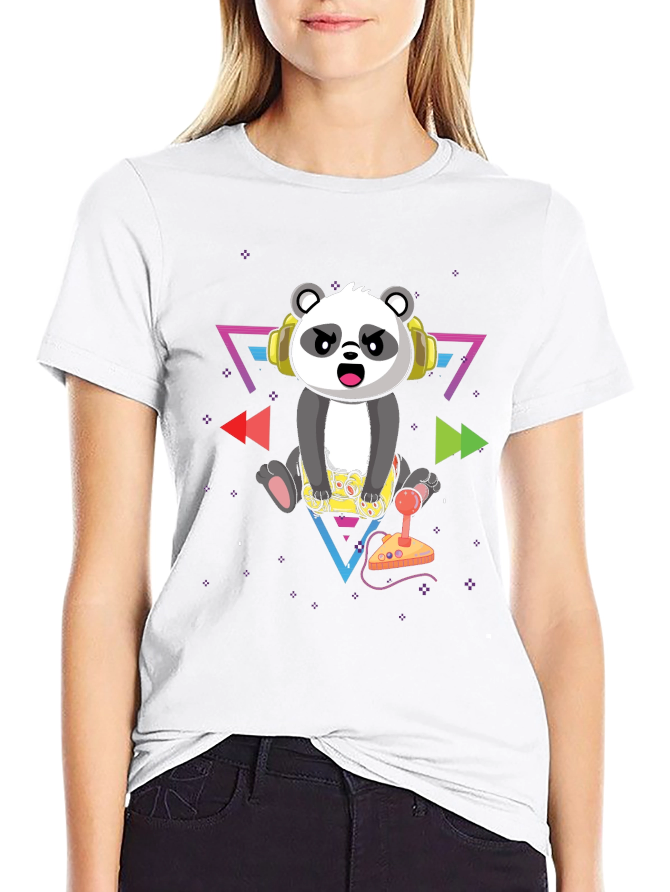 Gamer Panda Graphic T-Shirt