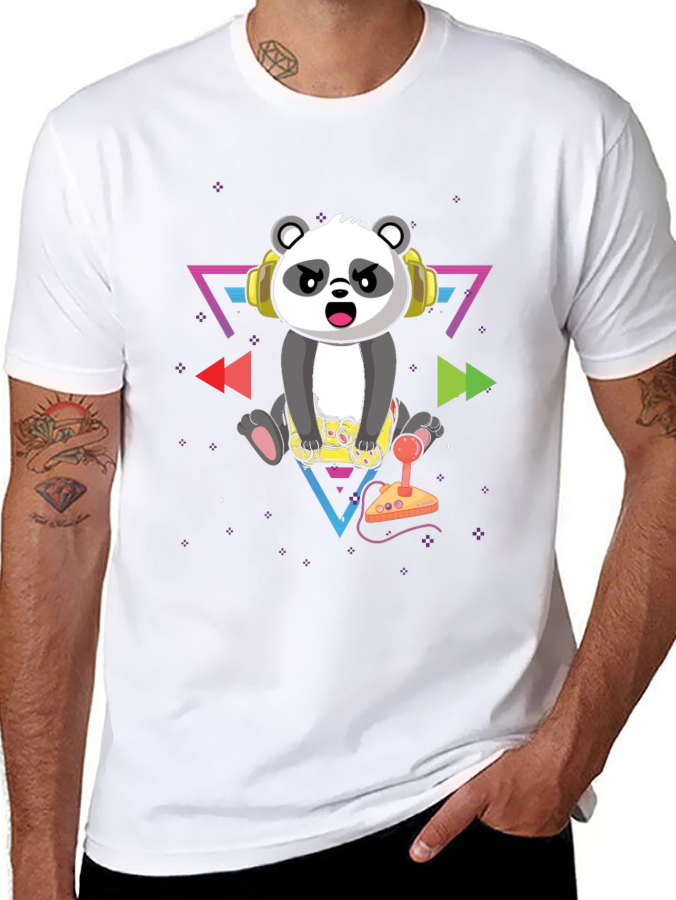 Gamer Panda Graphic T-Shirt