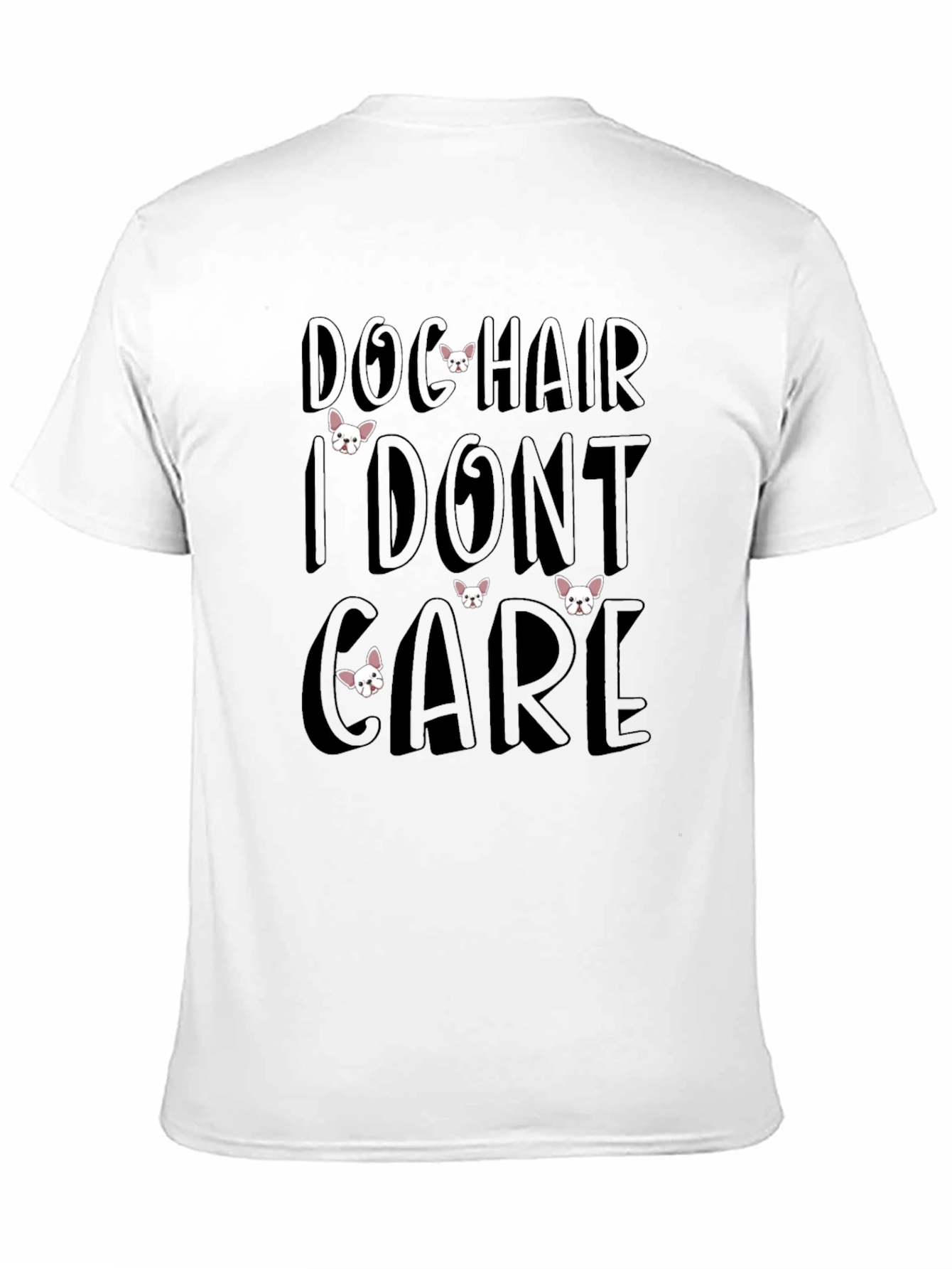 Dog Hair I Dont Care Mens Black T-Shirt