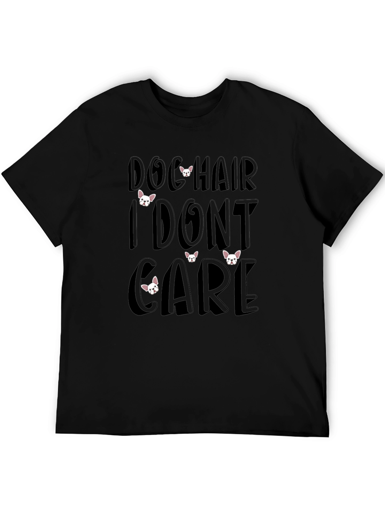 Dog Hair I Dont Care Mens Black T-Shirt