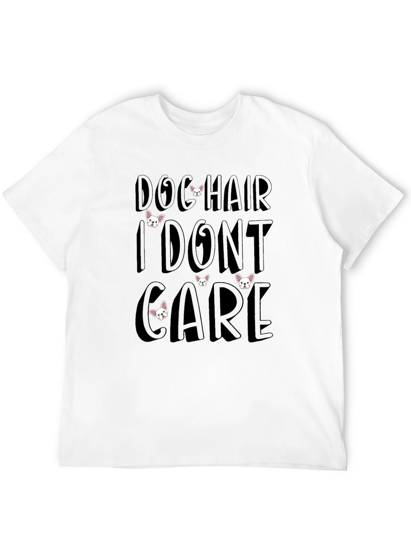 Dog Hair I Dont Care Mens Black T-Shirt
