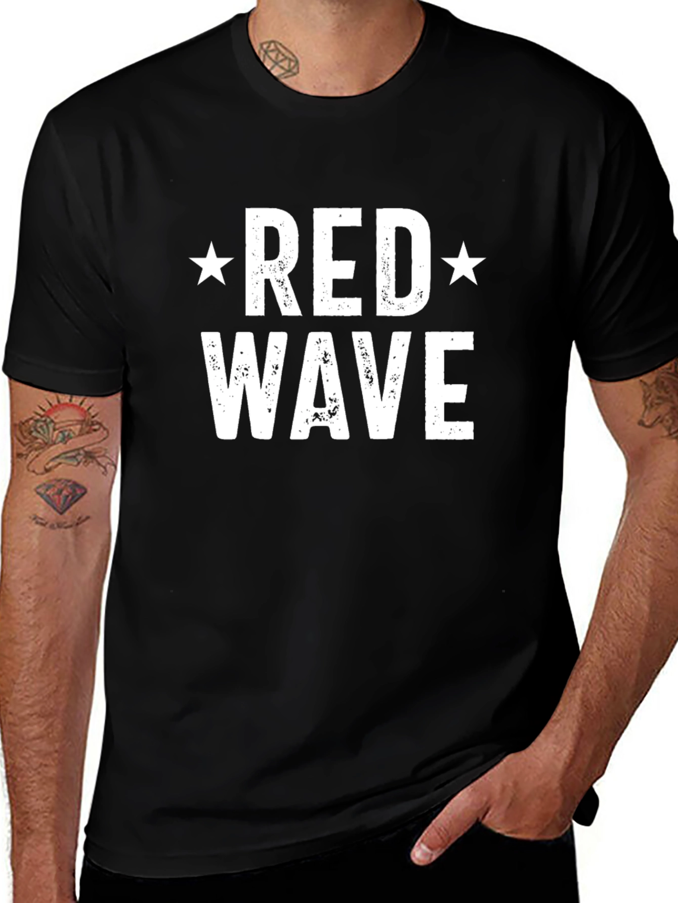 Red Wave Graphic Tee - Political Statement Shirt