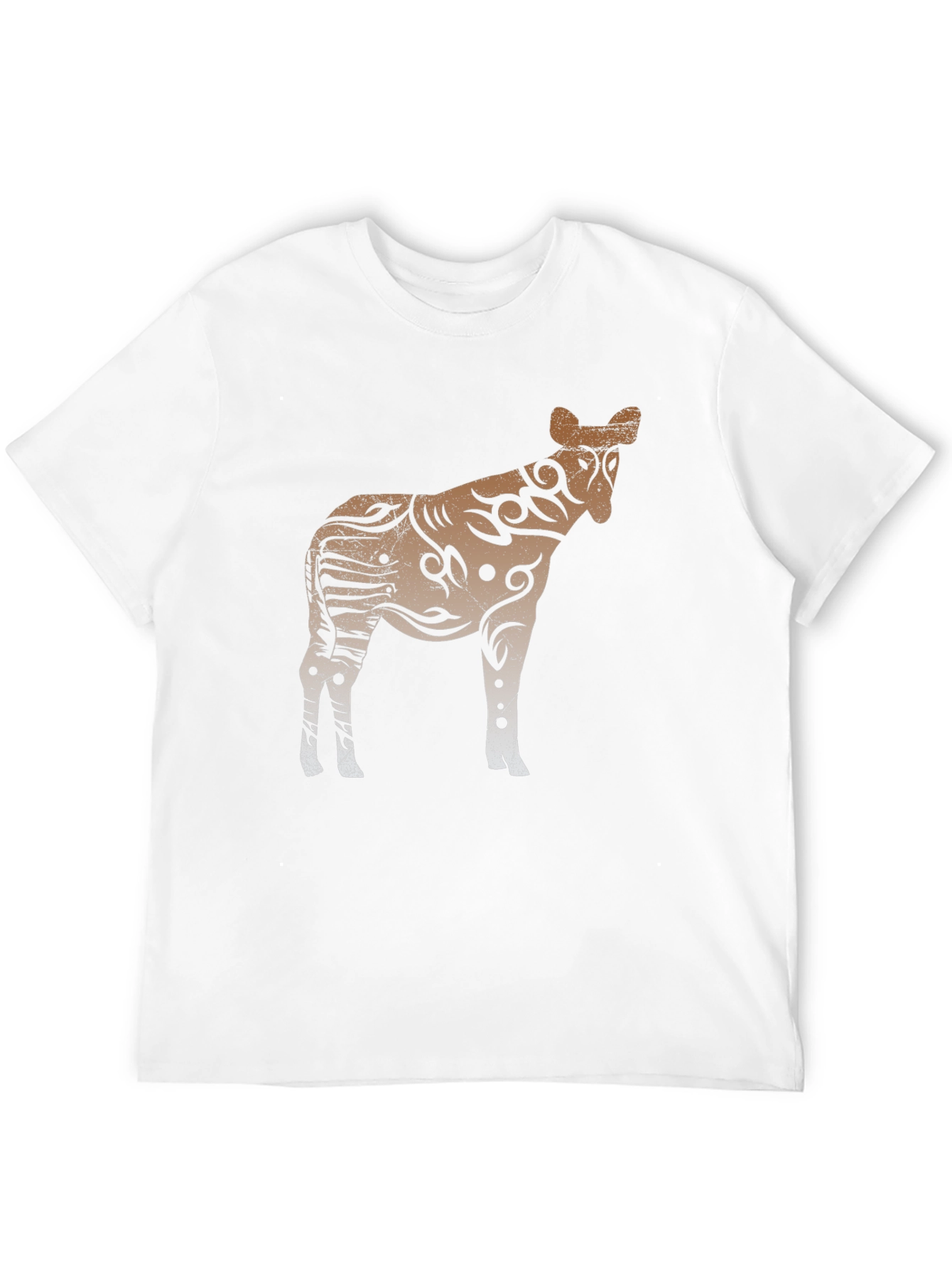 Tribal Zebra Graphic Print Black T-Shirt