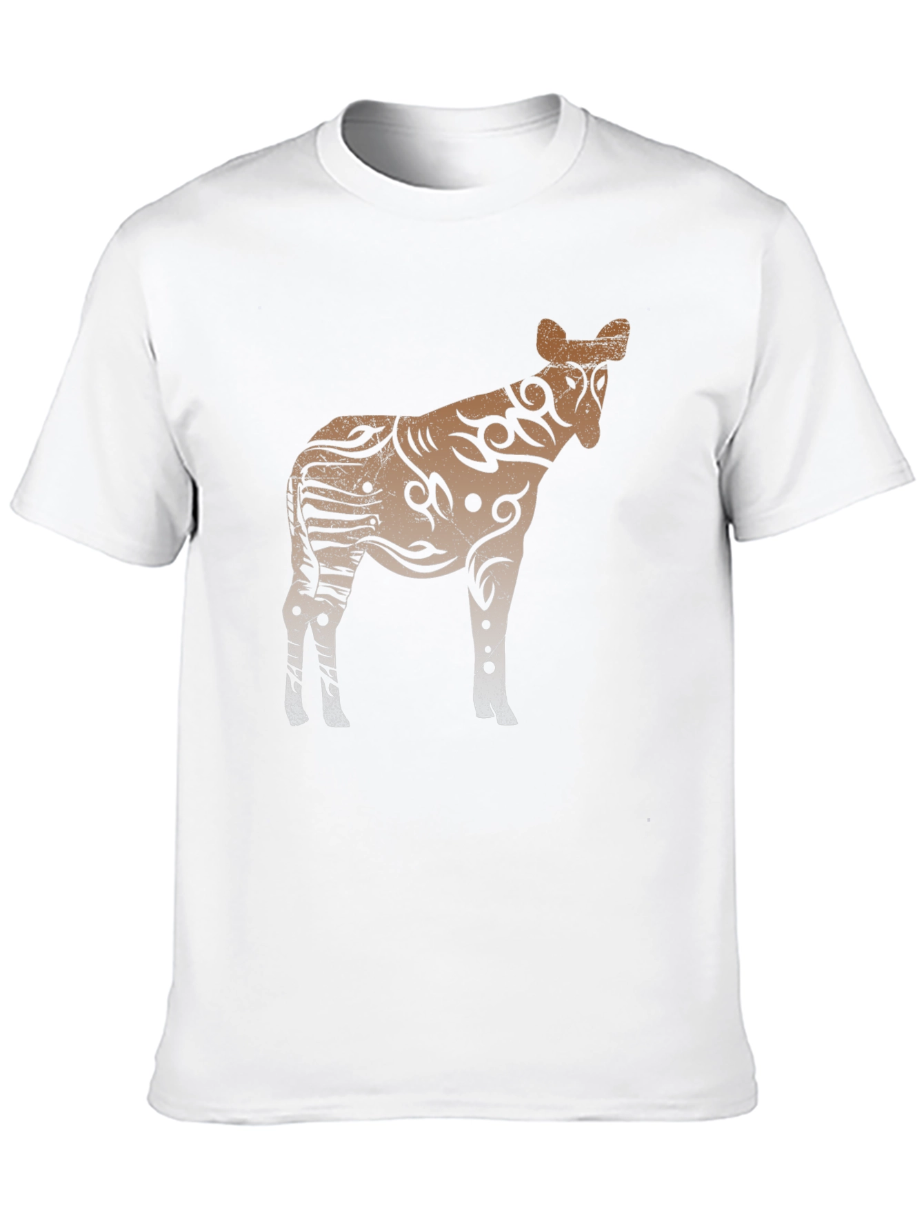 Tribal Zebra Graphic Print Black T-Shirt