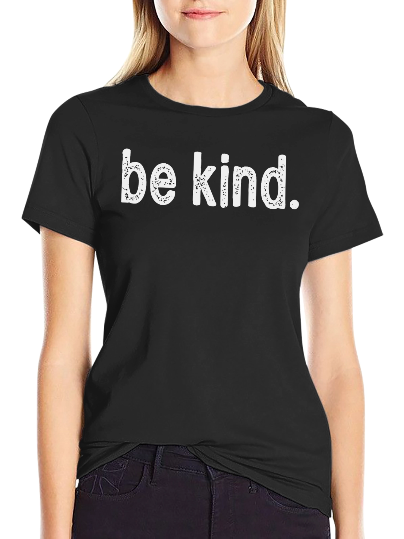 Be Kind Graphic Tee - Black Cotton Casual T-Shirt