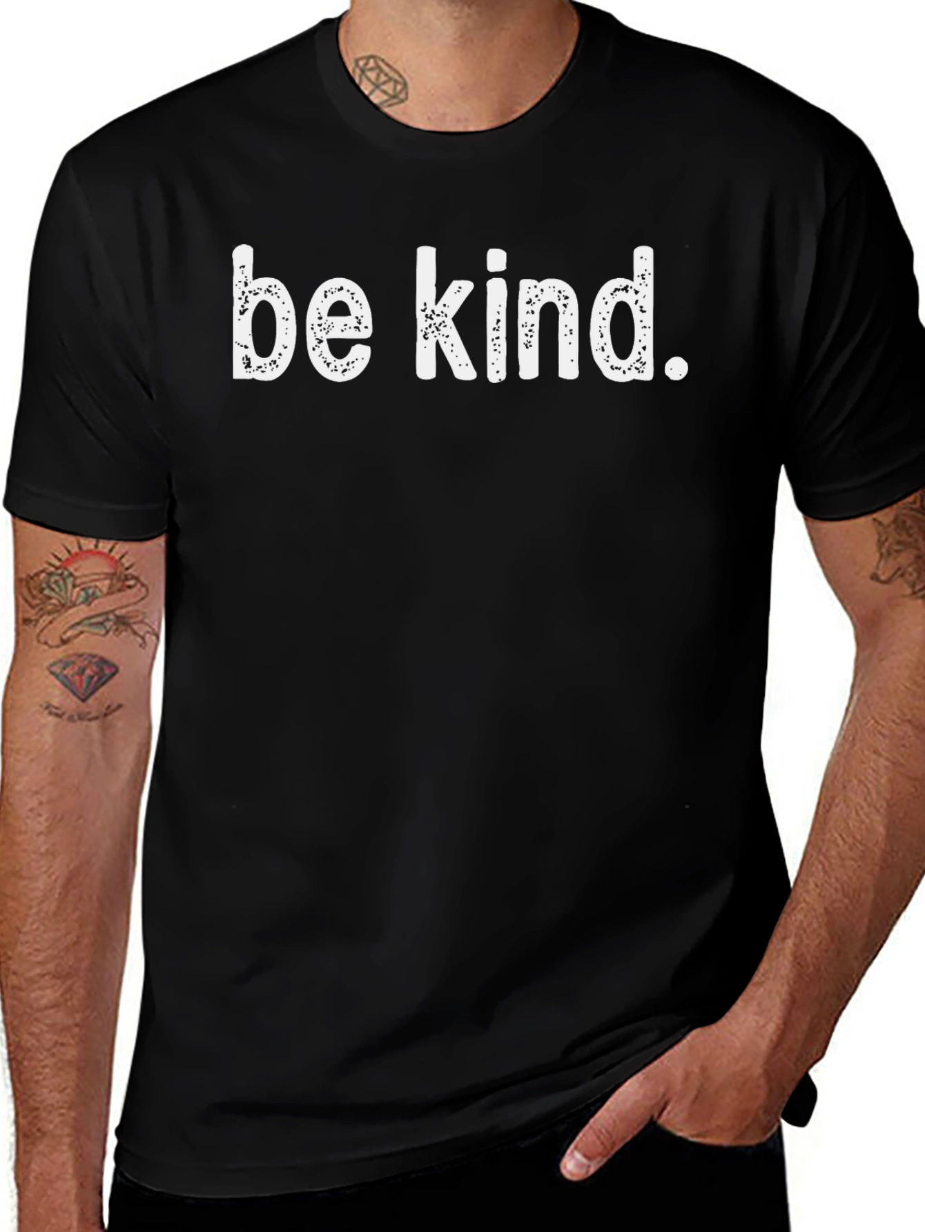 Be Kind Graphic Tee - Black Cotton Casual T-Shirt