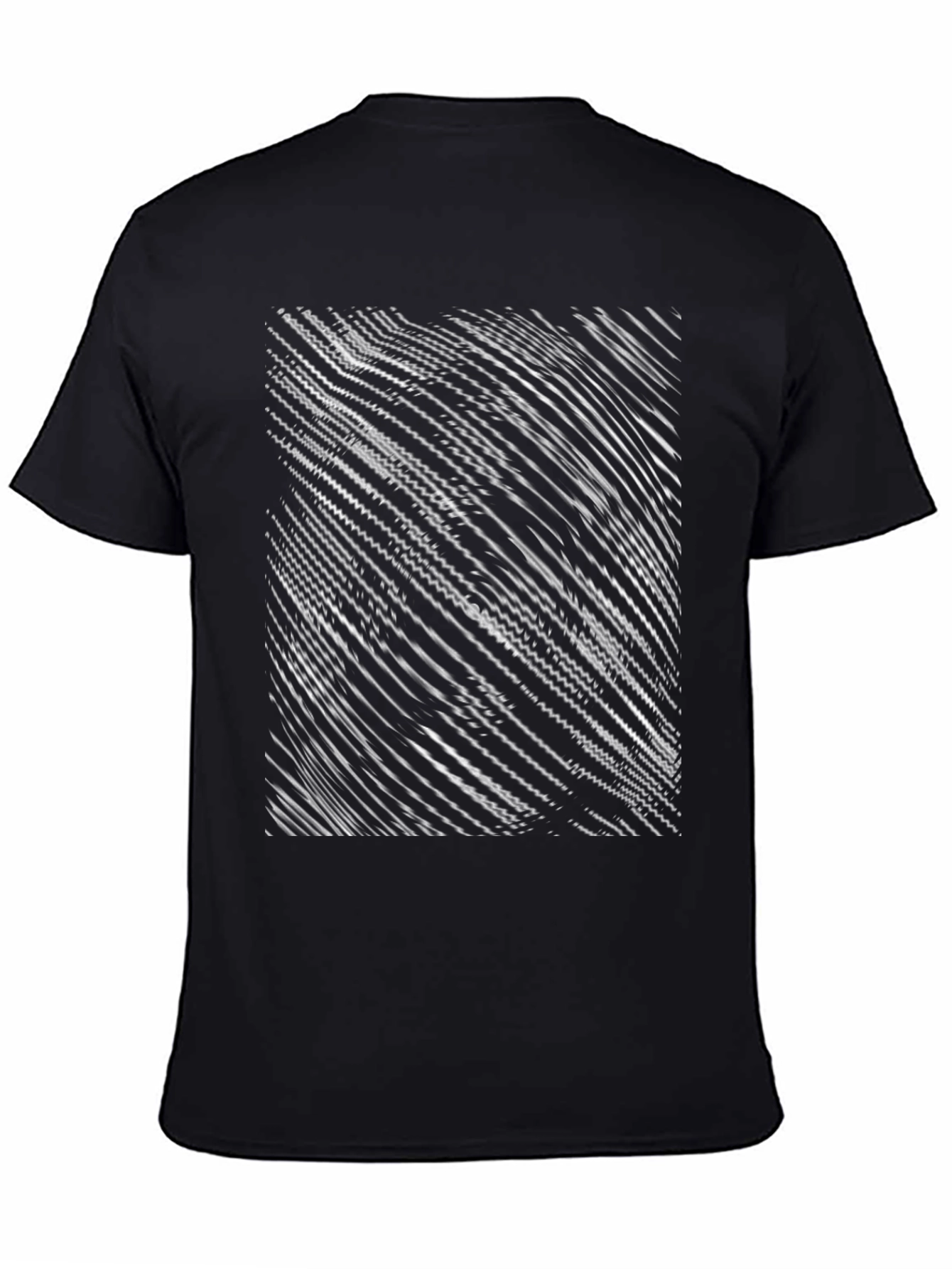 Abstract Line Art Graphic Black T-Shirt