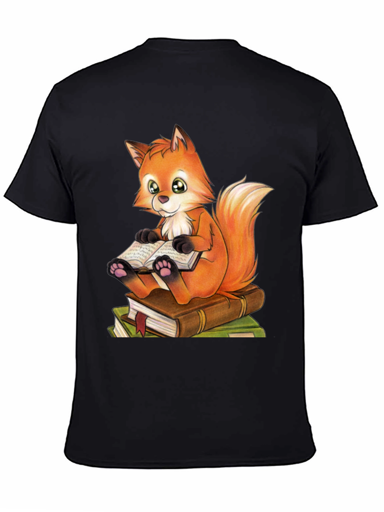 Fox Reading Book T-Shirt - Cute Animal Graphic Tee