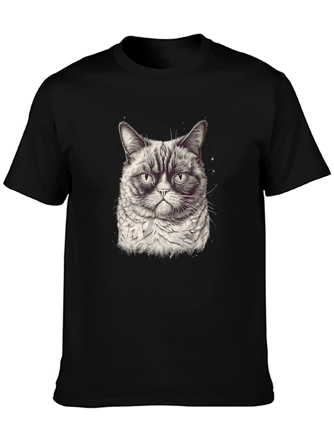 Grumpy Cat Graphic T-Shirt - Black Cotton Tee