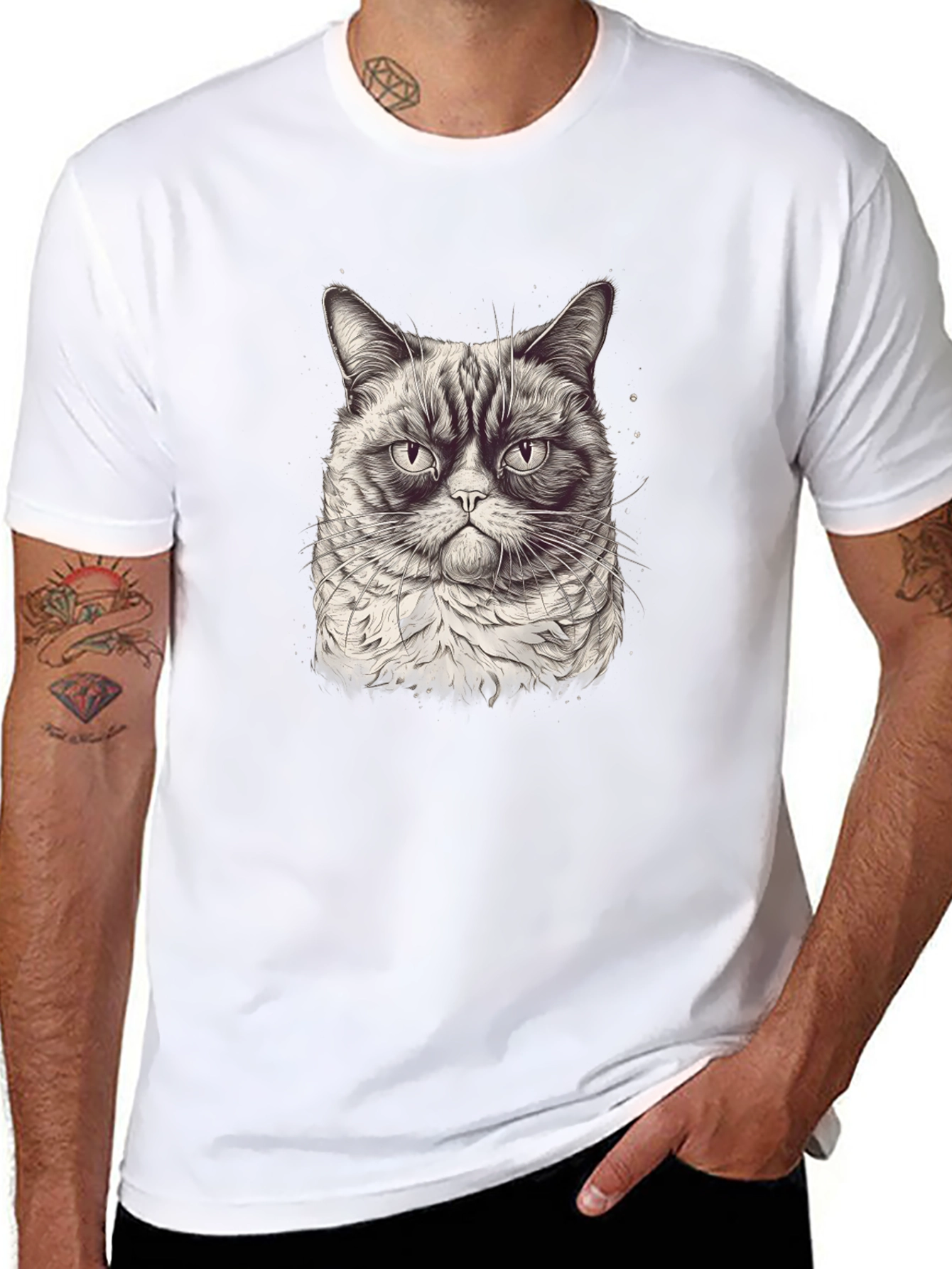 Grumpy Cat Graphic T-Shirt - Black Cotton Tee