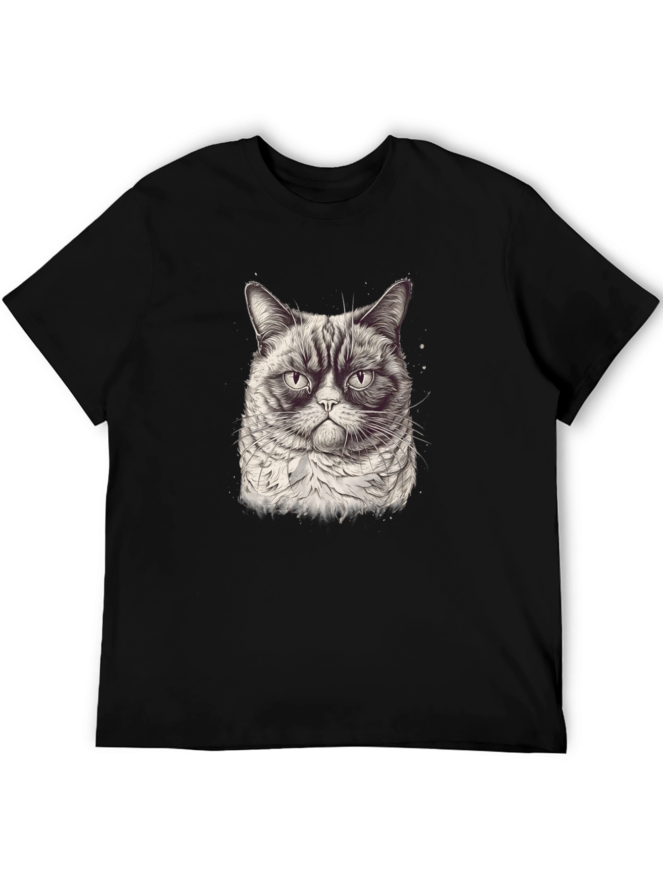 Grumpy Cat Graphic T-Shirt - Black Cotton Tee