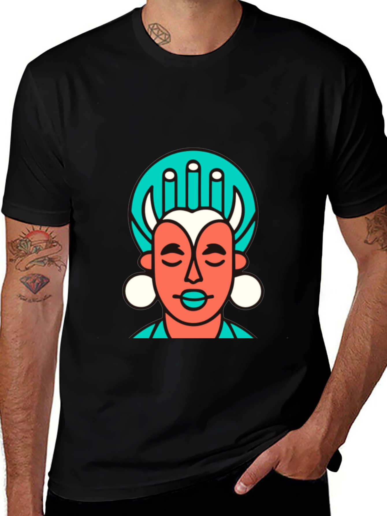 Abstract Graphic Tee - Black
