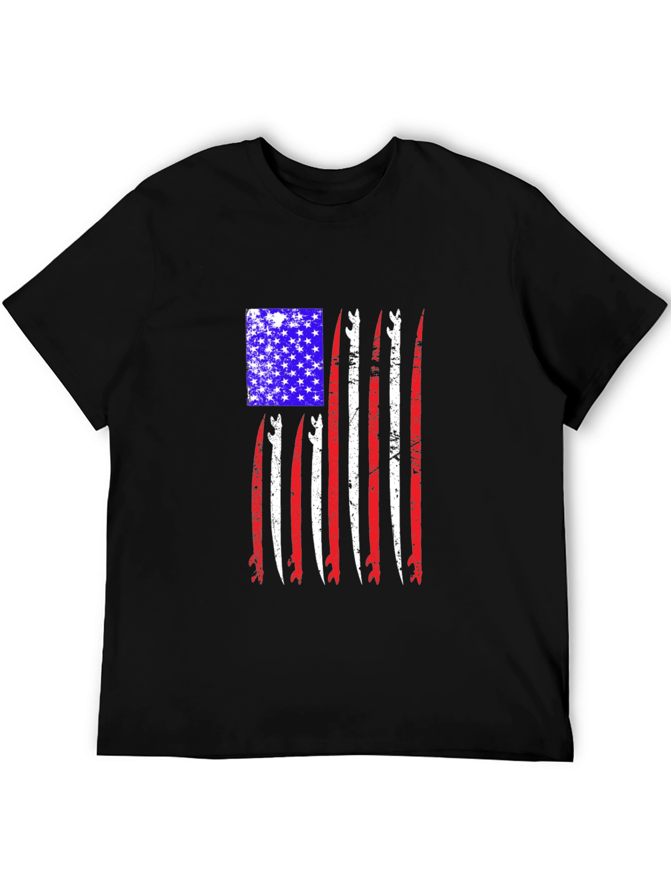 Patriotic Surfboard Flag Graphic T-Shirt