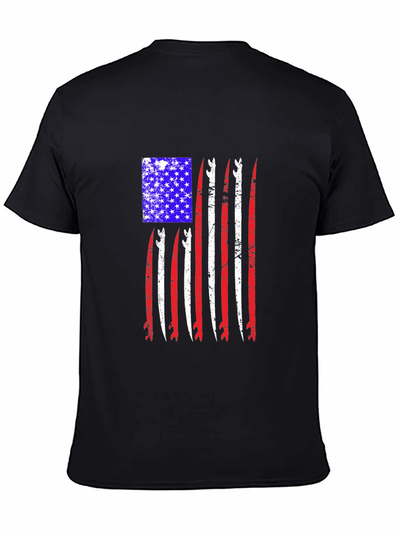 Patriotic Surfboard Flag Graphic T-Shirt