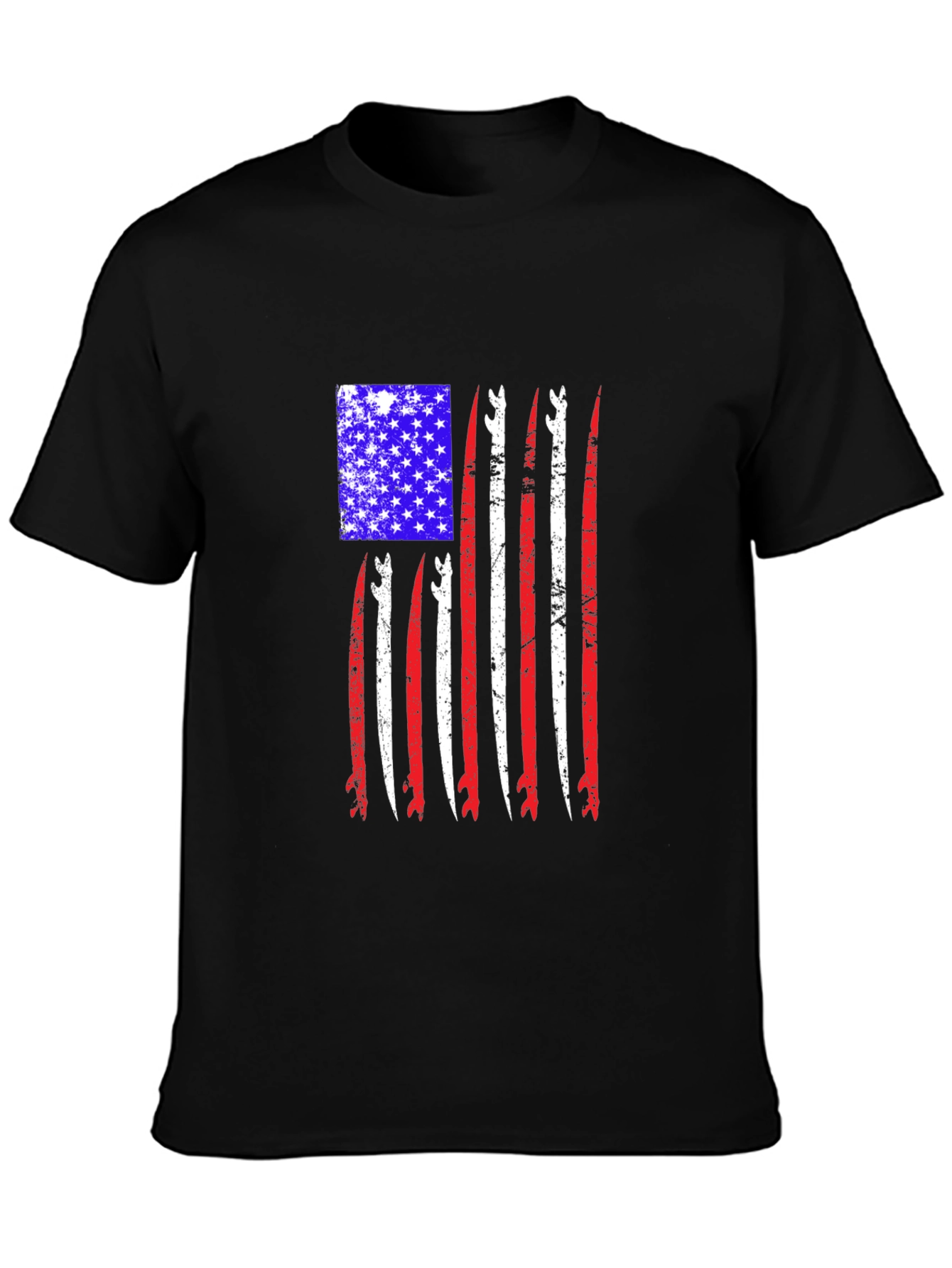 Patriotic Surfboard Flag Graphic T-Shirt