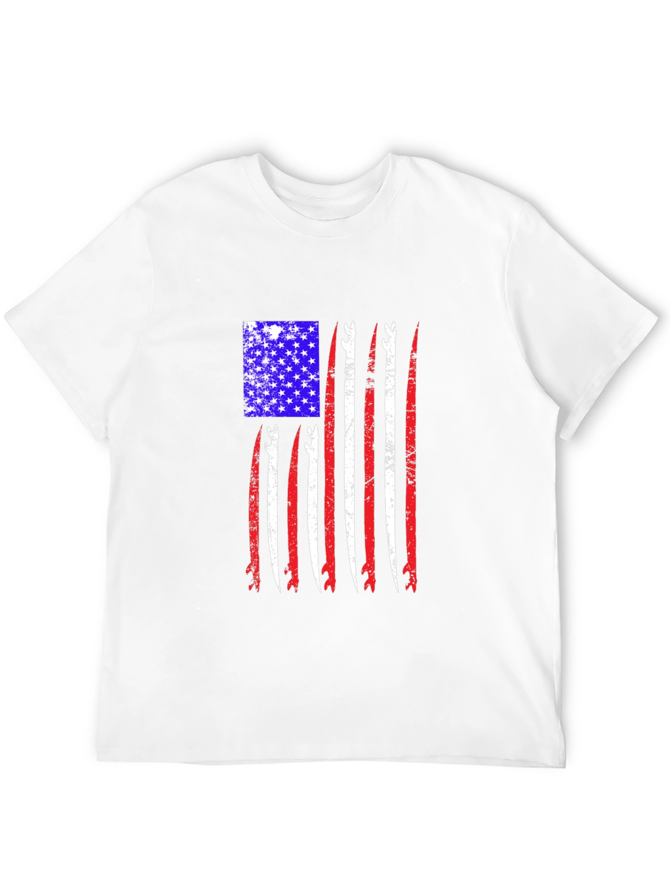 Patriotic Surfboard Flag Graphic T-Shirt