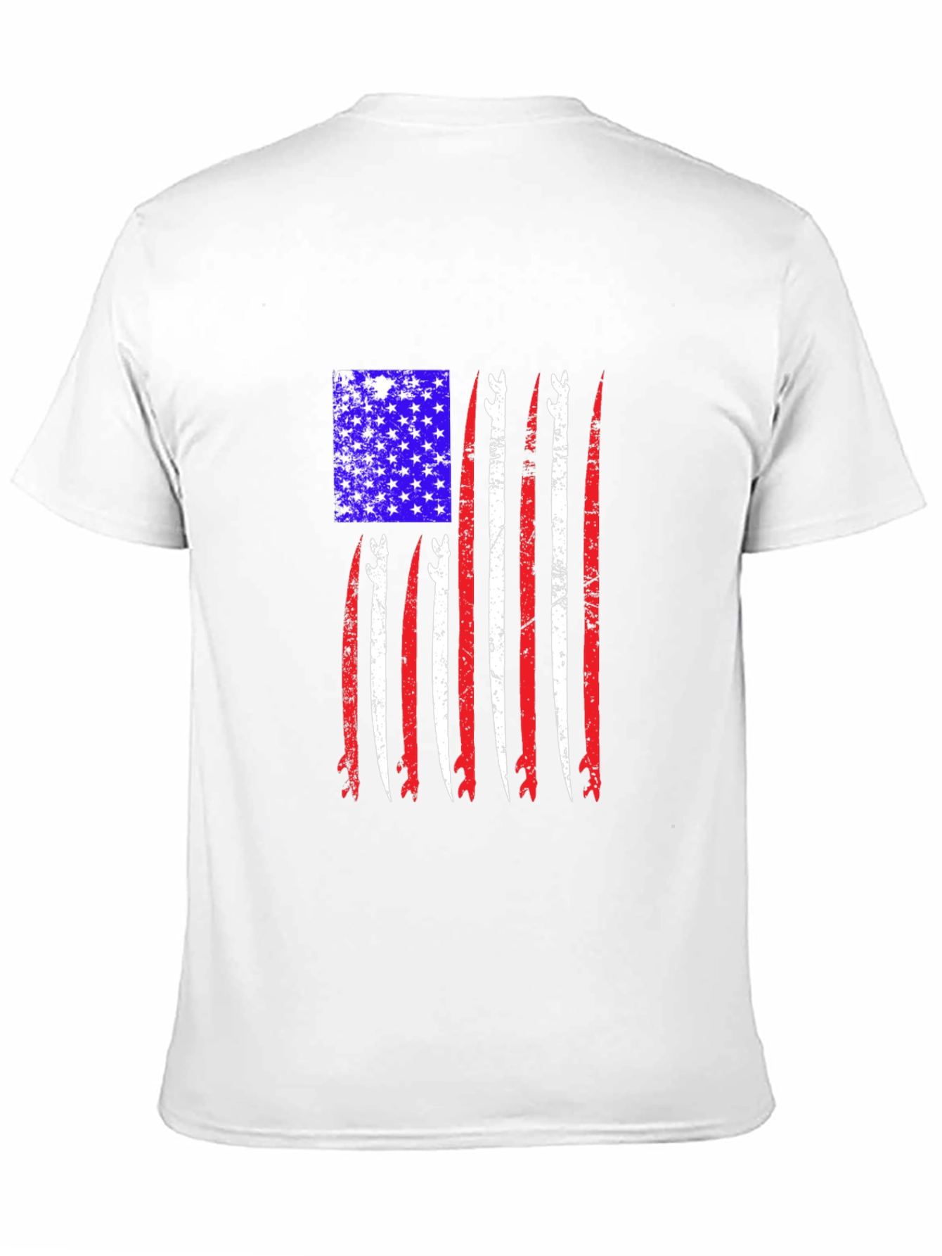 Patriotic Surfboard Flag Graphic T-Shirt