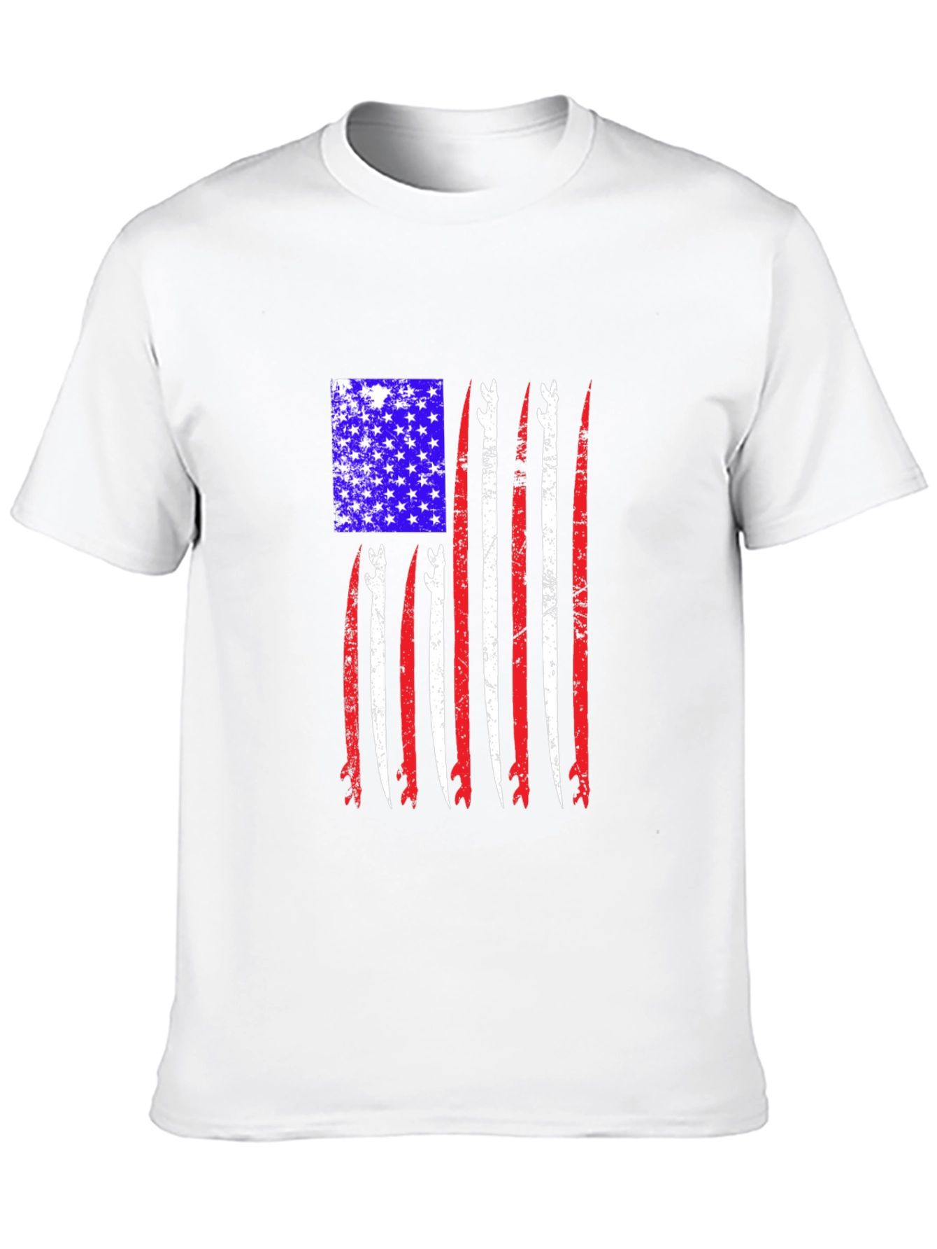 Patriotic Surfboard Flag Graphic T-Shirt