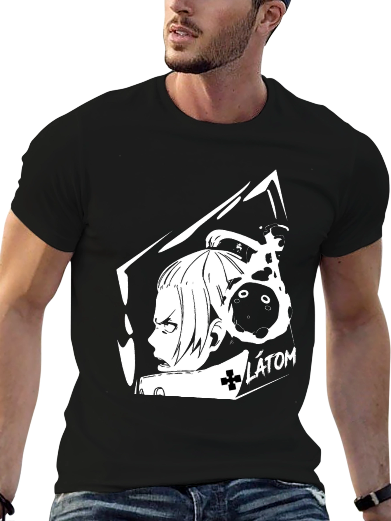 Anime Inspired Black Graphic Tee