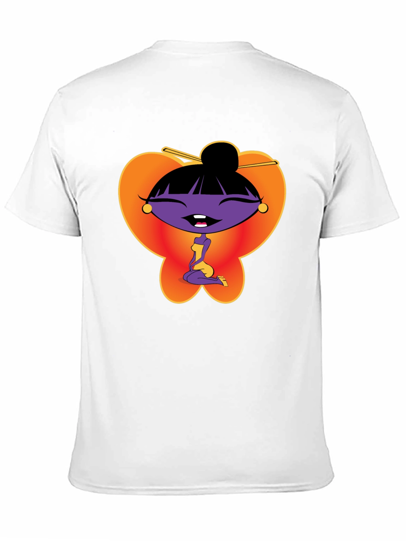 Cartoon Girl Graphic Tee - Black