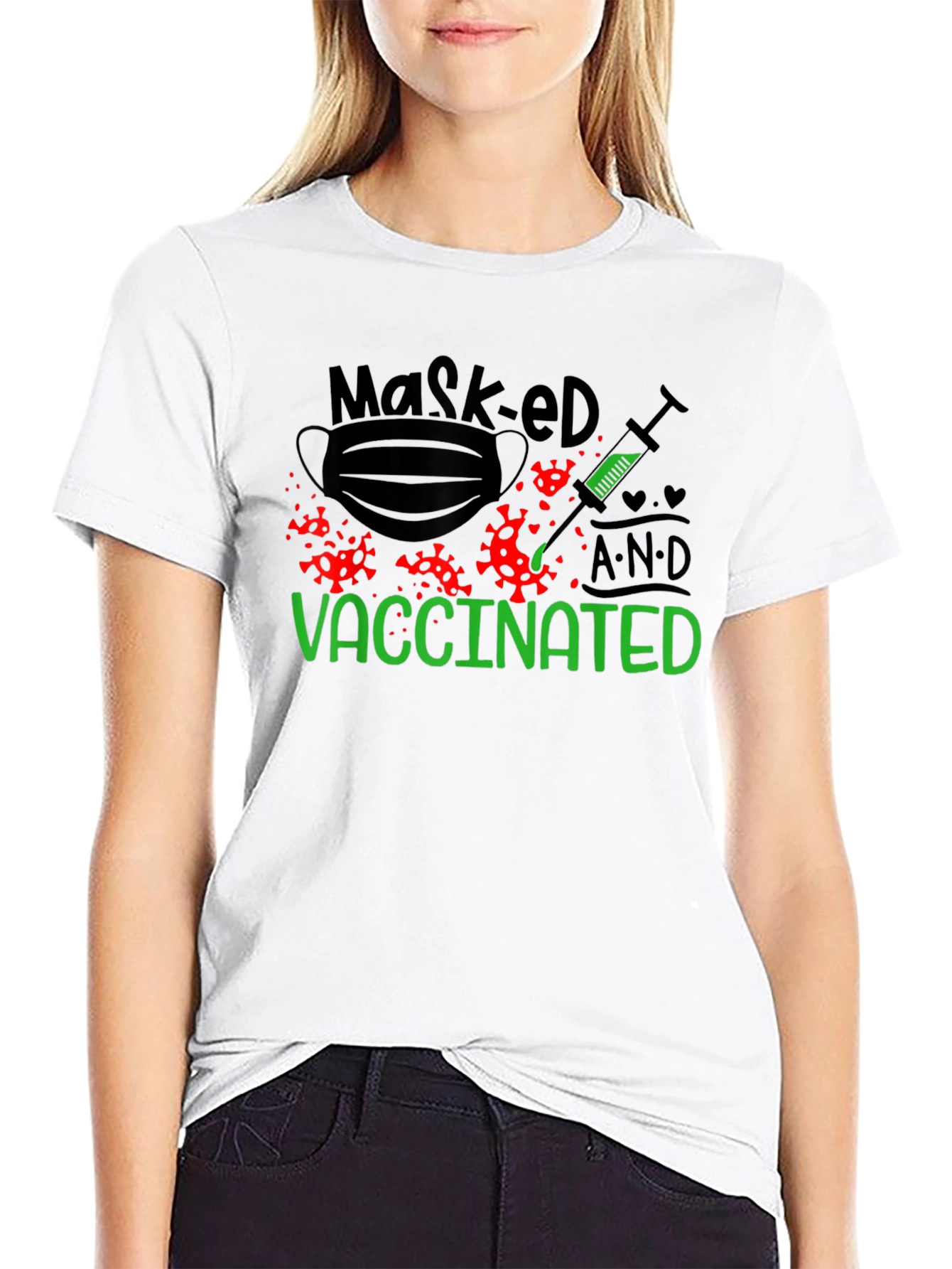 Masked and Vaccinated Graphic T-Shirt