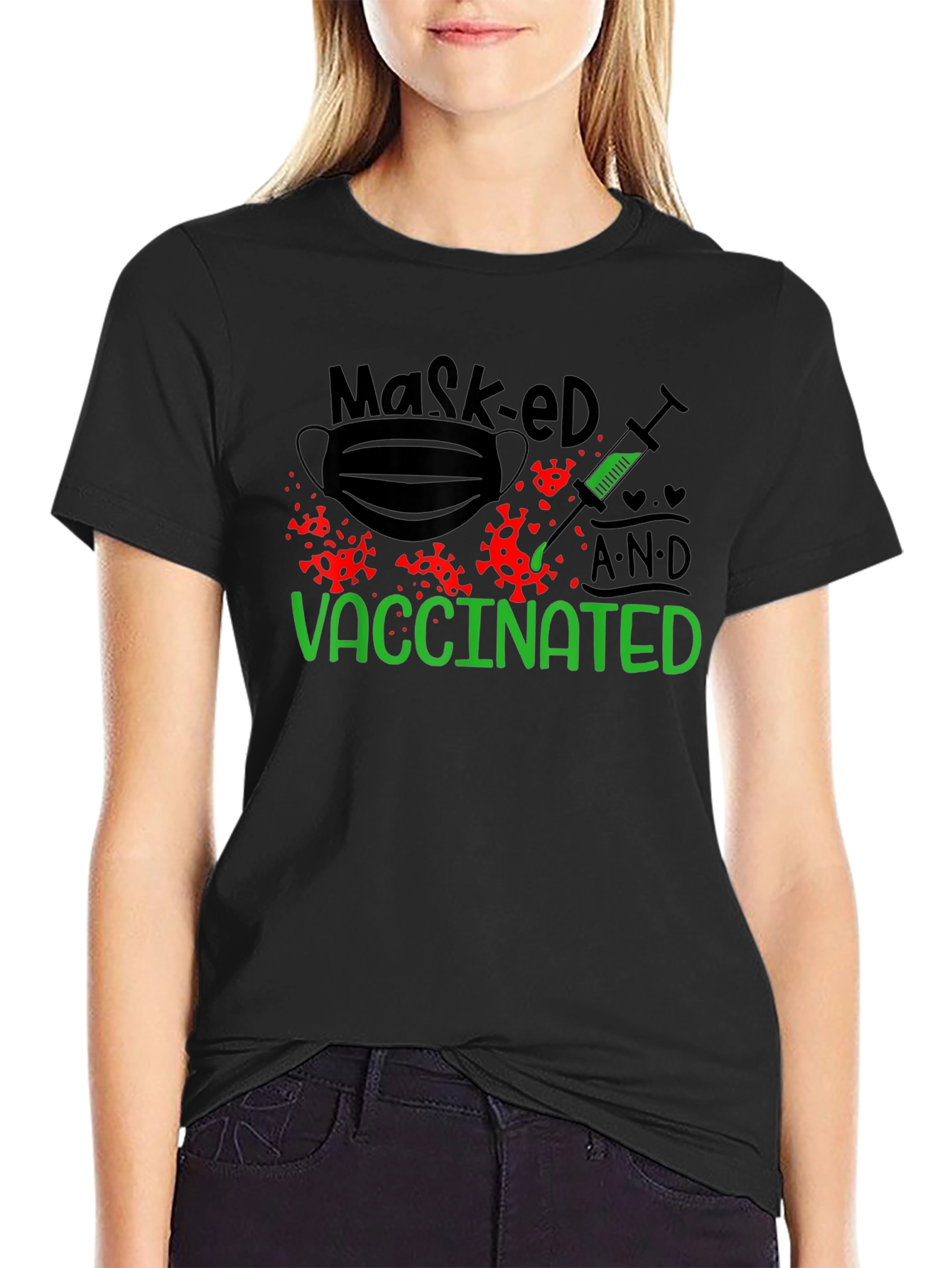 Masked and Vaccinated Graphic T-Shirt