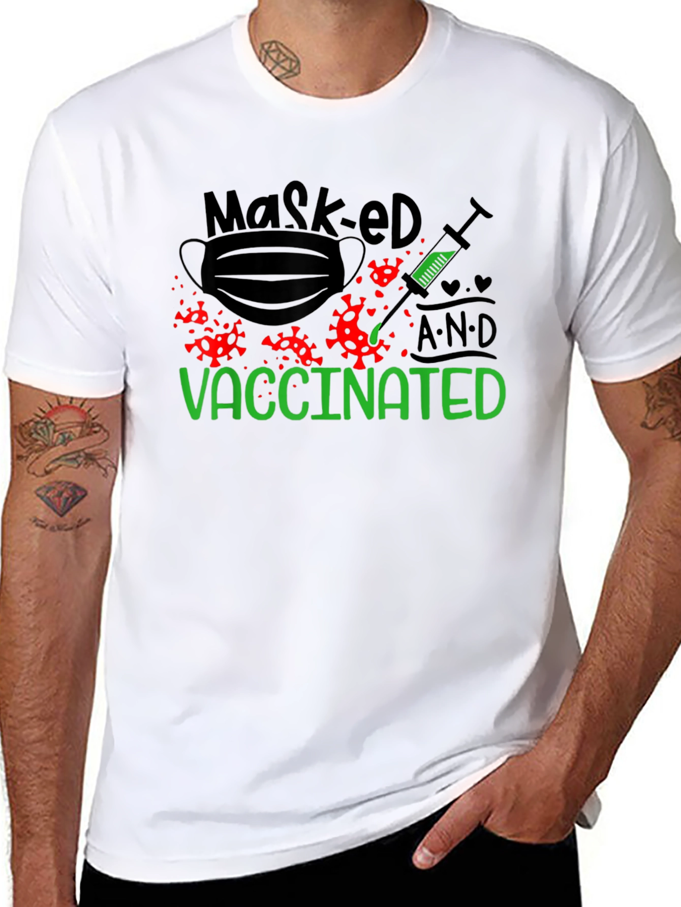 Masked and Vaccinated Graphic T-Shirt