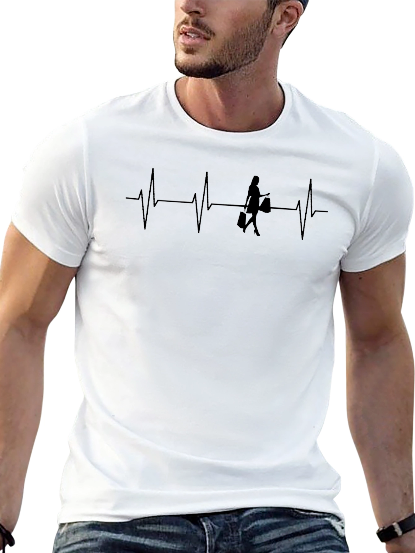 Shopping Heartbeat Tee - Passionate Shopper T-Shirt