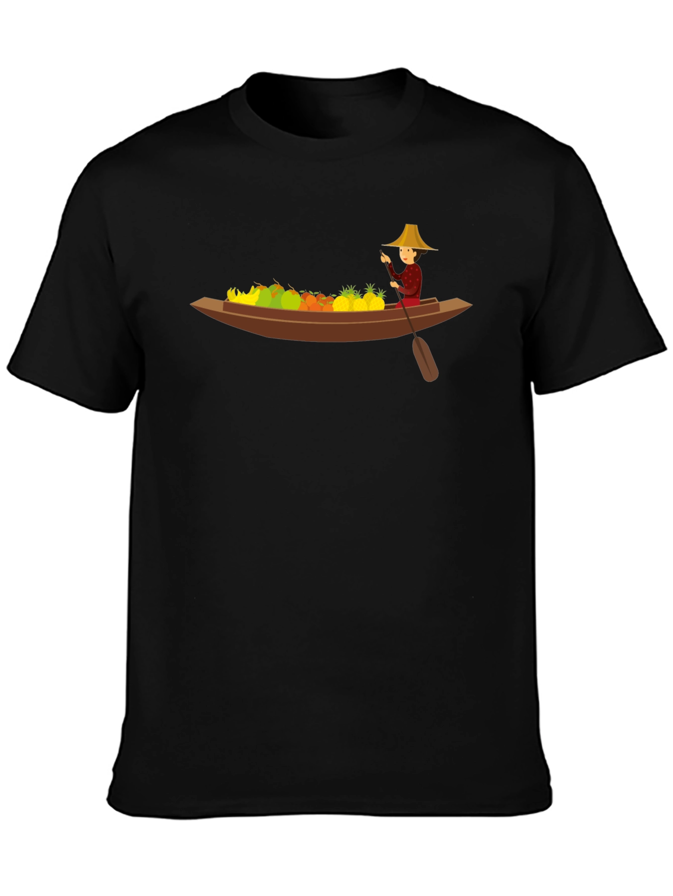 Fruit Boat Graphic Black T-Shirt
